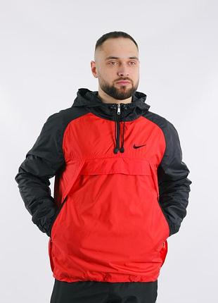 Анорак чоловічий "house" nike чорно-червоний #