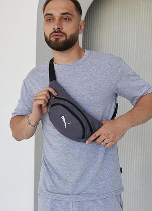 Бананка puma сіра із білим лого #