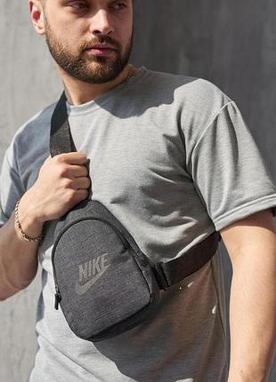 Слинг nike темний меланж, чорне лого #
