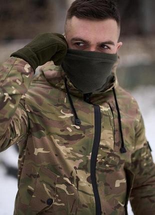 Баф флисовый хаки без лого