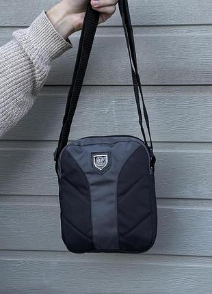 Борсетка серая с черным philipp plein #