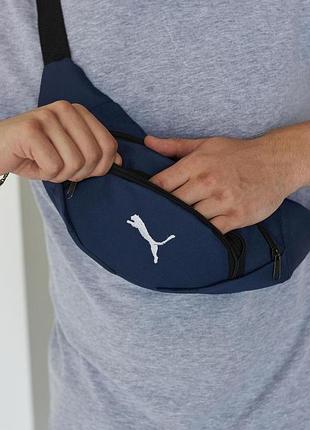 Бананка puma синя, біле лого #