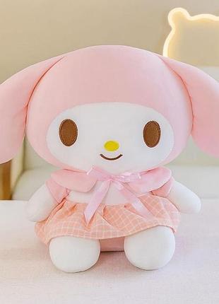 Большая мягкая игрушка куроми my melody плюшевая из аниме с бантиком в розовом платье 70 см
