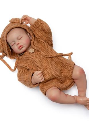 Силиконовая коллекционная кукла реборн reborn девочка тедди полностью анатомическая (виниловая кукла) высота 50 см