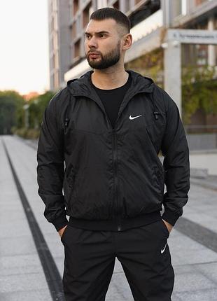 Вітровка чоловіча "windrunner jacket" nike чорна завжди в наявності ✅