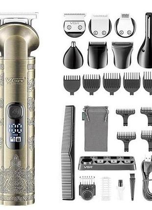 Набір vgr v-110 8в1 professional для догляду за волоссям, бородою, триммер для носа