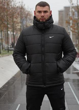 Куртка зимняя мужская "frost" nike черная #