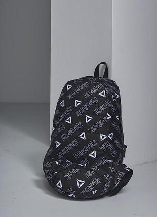 Комплект reebok рюкзак матрас + бананка, чорний, білі лого #