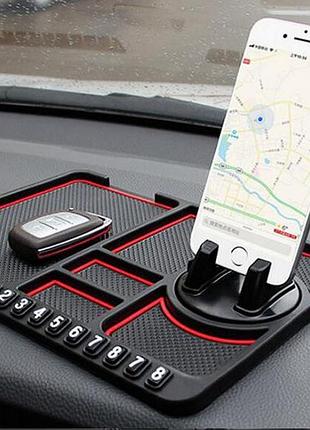 Силиконовый противоскользящий коврик в автомобиль на панель mobile