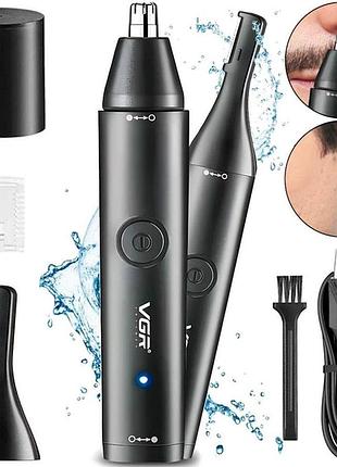 Тример vgr v613 універсальний 2 в 1 для носа вух та окантування з usb зарядкою вологозахистом