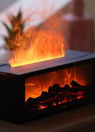 Аромадифузор-зволожувач повітря "камін" з led підсвічуванням (7 кольорів) + пульт black
