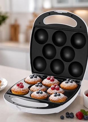Электрическая кексница raf r.2510, 1400 вт, на 8 порций / форма для выпечки cake maker