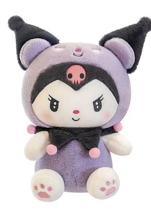 Плюшевая мягкая аниме игрушка куроми фиолетовая hello kitty 35 см
