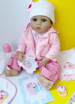 Силіконова колекційна лялька реборн reborn дівчинка моллі (вінілова лялька) висота 55 см