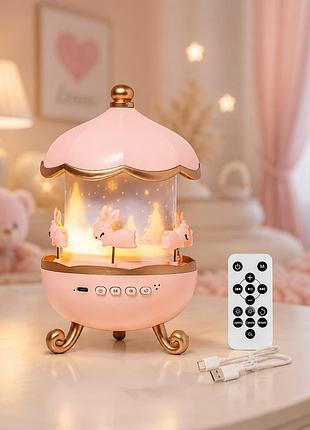 Детский ночник проектор звездного неба bluetooth fairy tale e11 аккумуляторный светильник карусель 6 сменных картинок с led