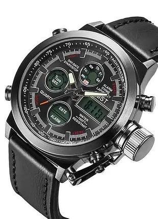 Наручний чоловічий годинник amst watch / армійський чоловічий годинник з підсвічуванням вологостійкий