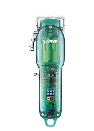 Профессиональная машинка для стрижки vgr professional clipper transparent green v-660