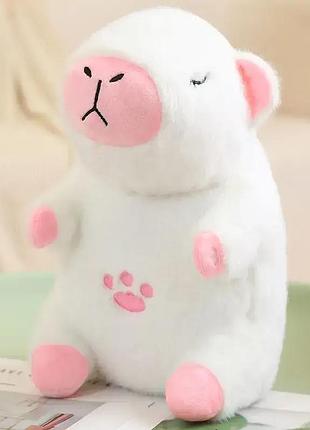 Білий інтерактивна дихаюча капібара snuggle pulse capybuddy 30 см м'яка плюшева іграшка