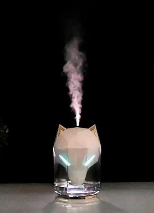 Зволожувач повітря портативний wolf air humidifier, аромадифузор електричний з резервуаром для ефірної олії, ультразвуковий, 650