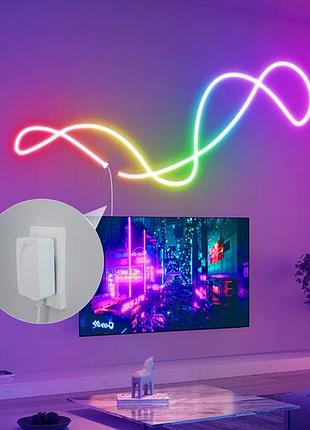 Розумна гнучка led neon rgb стрічка-шланг 10 метрів від usb керування режимами з телефону, bluetooth додаток, пульт