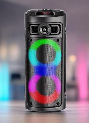 Колонка kts-2430 bluetooth / акустическая система с двумя 4-дюймовыми динамиками и беспроводным микрофоном / караоке-колонка