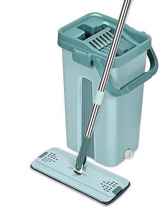 Комплект для уборки швабра лентяй с большим ведром 10л с отжимом scratch cleaning mop