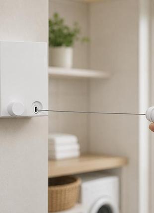 Білизняна мотузка для речей clothesline 4.2 метри / трос для білизни white