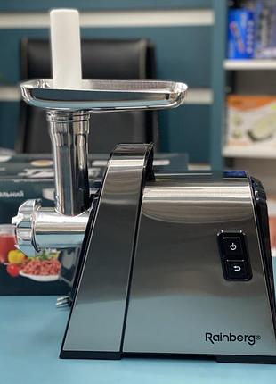Електром'ясорубка rainberg rb 2271 3000вт електрична м'ясорубка з насадками для ковбаси