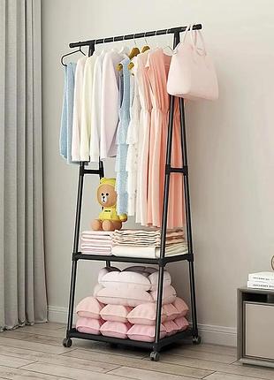 Універсальна міцна підлогова пересувна стійка вішалка для одягу coat rack