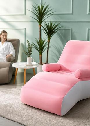 Надувной диван с подлокотниками inflatable sofa / портативное складное кресло для дома, дачи, туризма и отдыха, 140х85х80 см