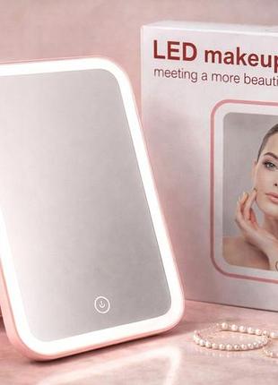 Сенсорное зеркало с подсветкой на аккумуляторе для макияжа led makeap mirro