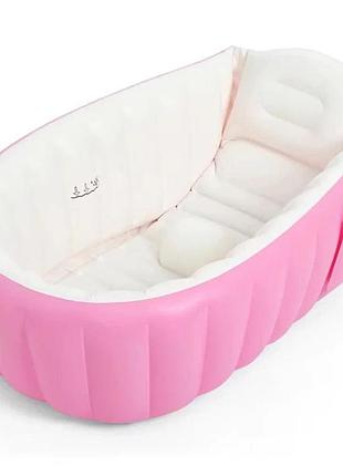 Дитяча надувна ванна з насосом intime baby bath tub рожевий