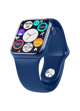 Синий смарт-часы smart watch gs7 mini 41 мм, фитнес часы с тонометром и пульсоксиметром