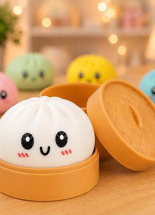 Антистрес-іграшка squishy «пельмешка» у коробочці / сквіш бао-булочка, пельмень 5,5 см / іграшка антистрес сквіш squishy dumpling