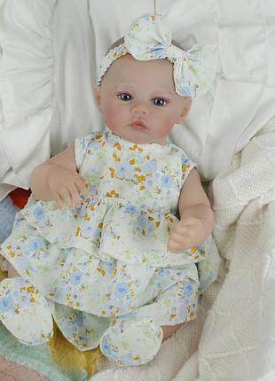 Коллекционная силиконовая кукла реборн младенец reborn новорождённая девочка пупс мегган (виниловая кукла) 45 см