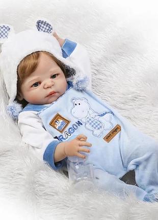 Силиконовая коллекционная кукла реборн reborn мальчик тёма ( виниловая кукла ) высота 57 см