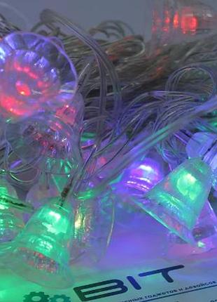 Світлодіодна гірлянда дзвіночки 40шт 6м 220v мікс