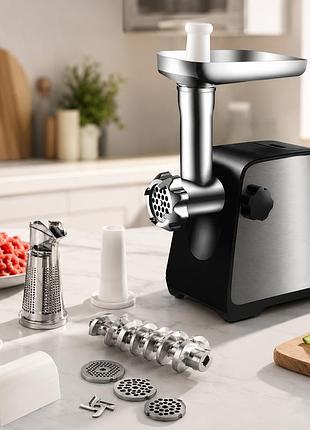 Мясорубка domotec ms-2026 4500w с функцией реверса и соковыжималкой