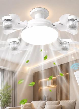 Світлодіодна стельова люстра-вентилятор ay1053 / led лампа з вентилятором у патрон / стельовий світильник-вентилятор