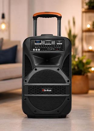Портативна колонка bt 115 / портативна колонка su-kam bt115d / bluetooth, usb, fm акустична система караоке-система
