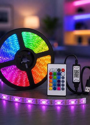 Гнучка світлодіодна стрічка rgb usb 20м / rgb стрічка / usb led стрічка + пульт