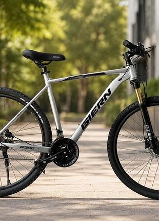 Горный велосипед 29" с алюминиевой рамой 21" и гидравлическими тормозами shimano светлое серебро