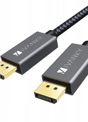 Кабель ivanky displayport–displayport 2 м, 4k 60 гц, 2k 165/144 гц, dp/dp++ для монитора и пк