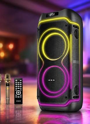 Портативна акустика zxx-5540 100вт / портативна колонка акумуляторна usb/tws/tf/fm/bt / переносна колонка з 2 мікрофонами та