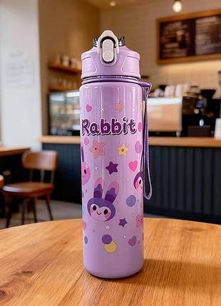 Детская бутылка для воды «rabbit» 750 мл фиолетовая спортивная бутылка-поилка
