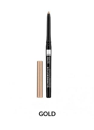 Мерехтливий олівець для очей avon ultra color glimmerstick eyeliner retractable золотистий gold 0,28 г