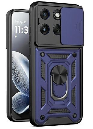 Чохол fiji camera defence для motorola edge 70 fusion бампер із захистом камери та підставкою dark blue