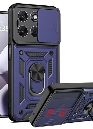 Чохол fiji camera defence для motorola moto g77 бампер із захистом камери та підставкою dark blue