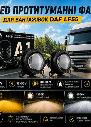 Штатные противотуманные фары на daf lf55, xf105, cf65, cf75, cf85 вакумная сборка бело-желтый свет 90w 8000lm