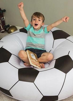 Надувне крісло-пуф inflatable sofa / надувне крісло-мішок 110×110×85 см чорно-білий